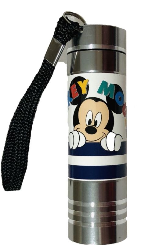 Dětská hliníková LED baterka Mickey silver