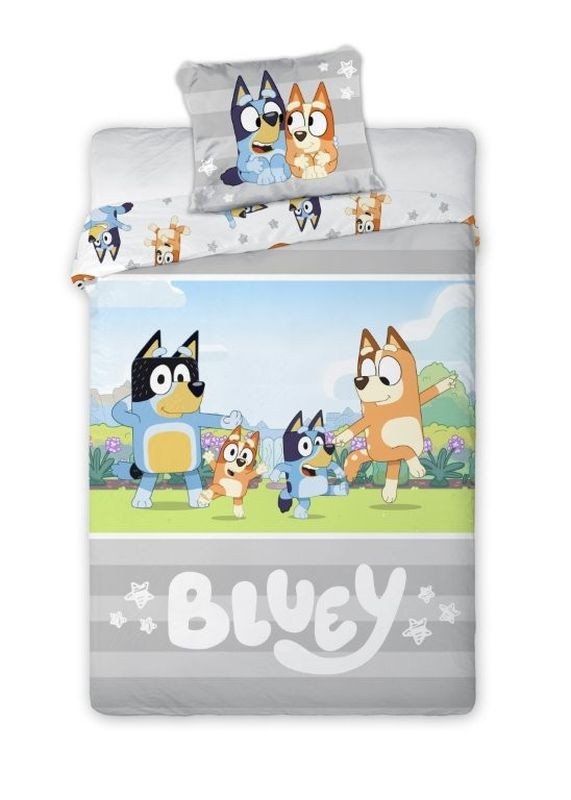 Povlečení do postýlky Bluey proužky 100x135, 40x60