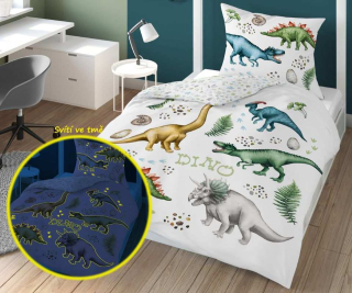 Povlečení Svět Dino svítící 140/200, 70/80