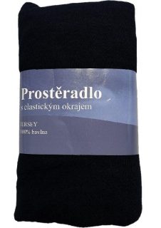 Prostěradlo Jersey Černá 180/200