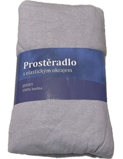 Prostěradlo Jersey Světle šedá 180/200